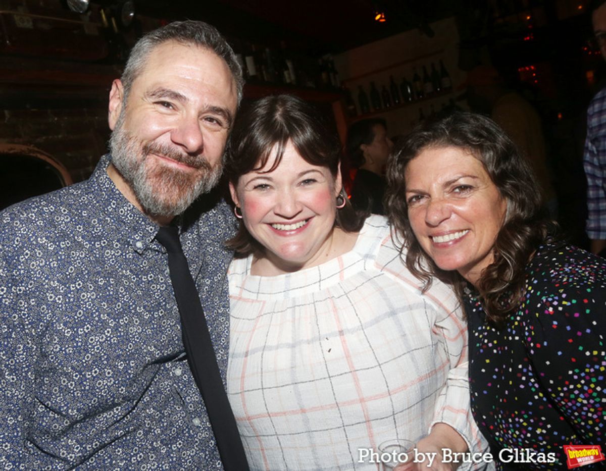 Audible Theater Head of Live Creative Producing Jeremy Blocker, Audible Theater Head of Creative Development, North America Kate Navin and Kimberly Senior  at 