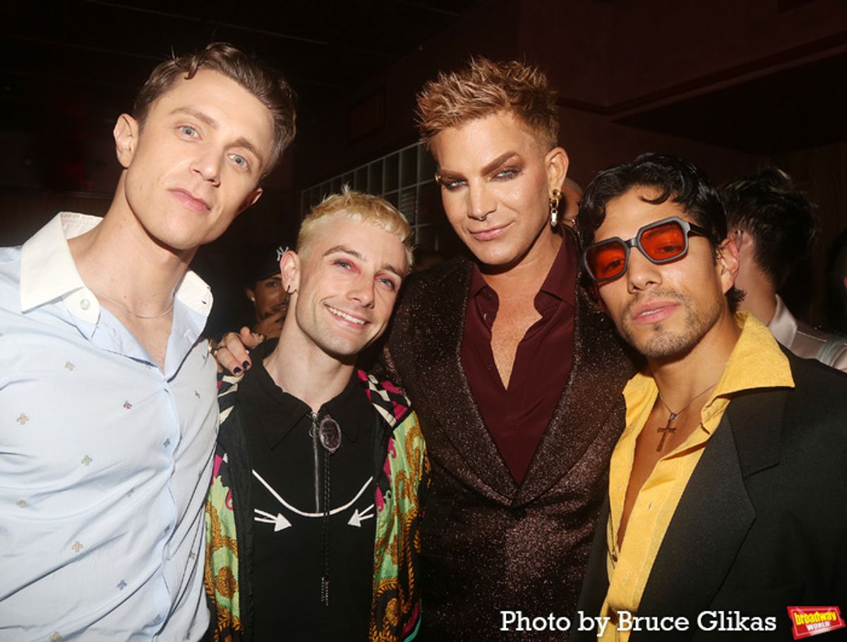 Henry Gotfried , Tony D'Alelio, Adam Lambert and Pedro Garza at 