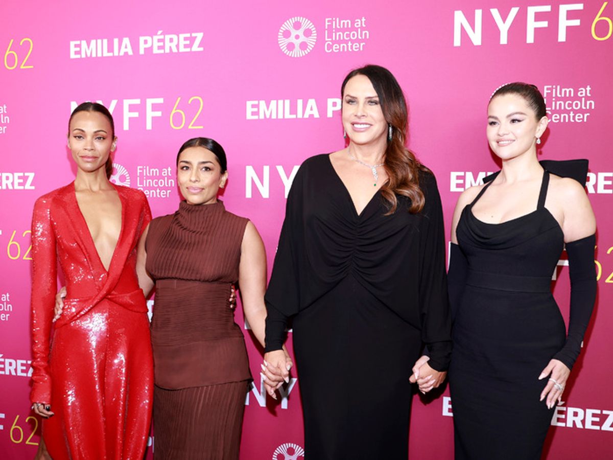 (L-R) Zoe Saldaña, Adriana Paz, Karla Sofía Gascón and Selena Gomez at 