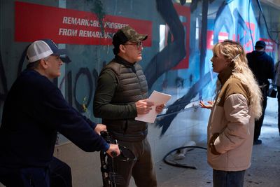 Joe Russo (Director), Anthony Russo (Director) and Millie Bobby Brown Photo