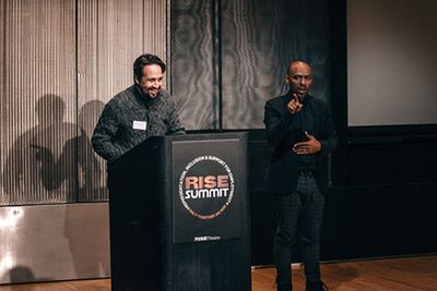 Lin-Manuel Miranda and Alberto Modero (Photo: Heather Gershonowitz) Photo