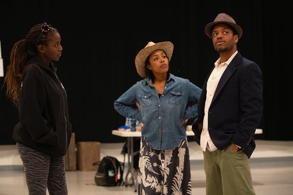 Director Awoye Timpo, Brittany Bradford and ensemble member Jon Michael Hill. Photo b Photo