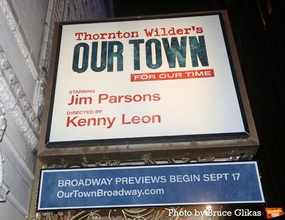 Signage for "Our Town" at The Ethel Barrymore Theatre Photo