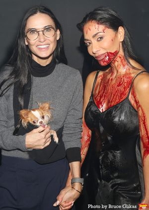 Demi Moore, Pilaf the dog and Nicole Scherzinger @ BroadwayWorld Demi Moore, Pilaf the dog and Nicole Scherzinger Photo