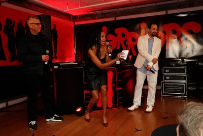 Mike Elizondo, Eisa Davis, and Lin-Manuel Miranda Photo