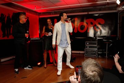 Mike Elizondo, Eisa Davis, and Lin-Manuel Miranda Photo