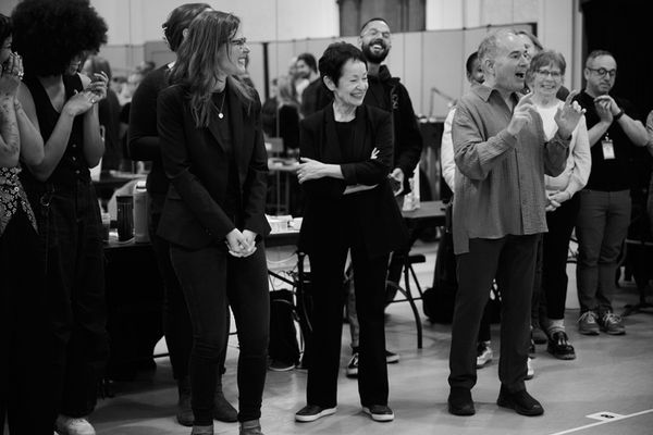 Lynn Ahrens, Stephen Flaherty, and the company of Ragtime at City Center Photo