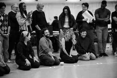 Shaina Taub, Brandon Uranowitz, Caissie Levy, Ben Levi Ross, and the company of Ragti Photo