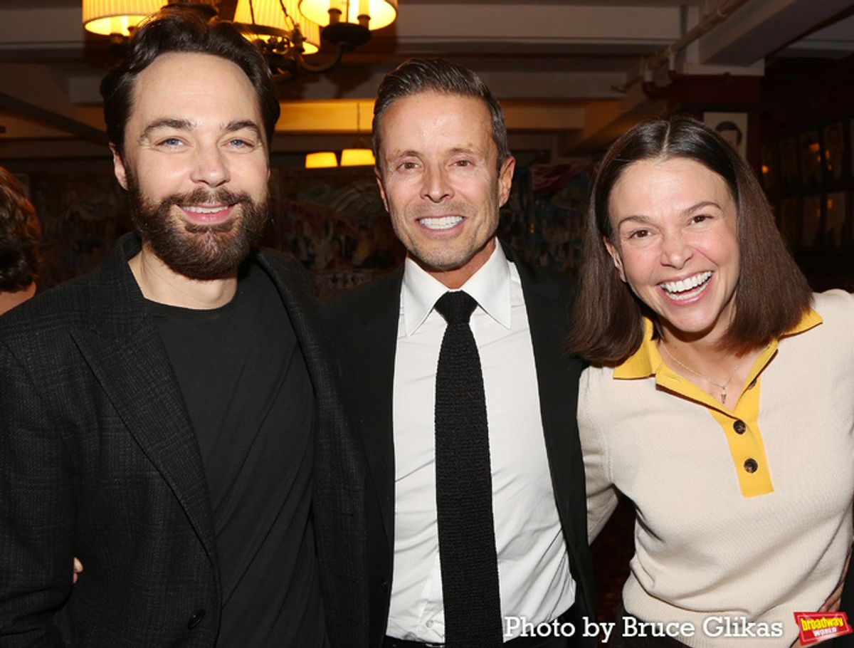 Jim Parsons, CAA Head of Theatre Joe Machota and Sutton Foster at 