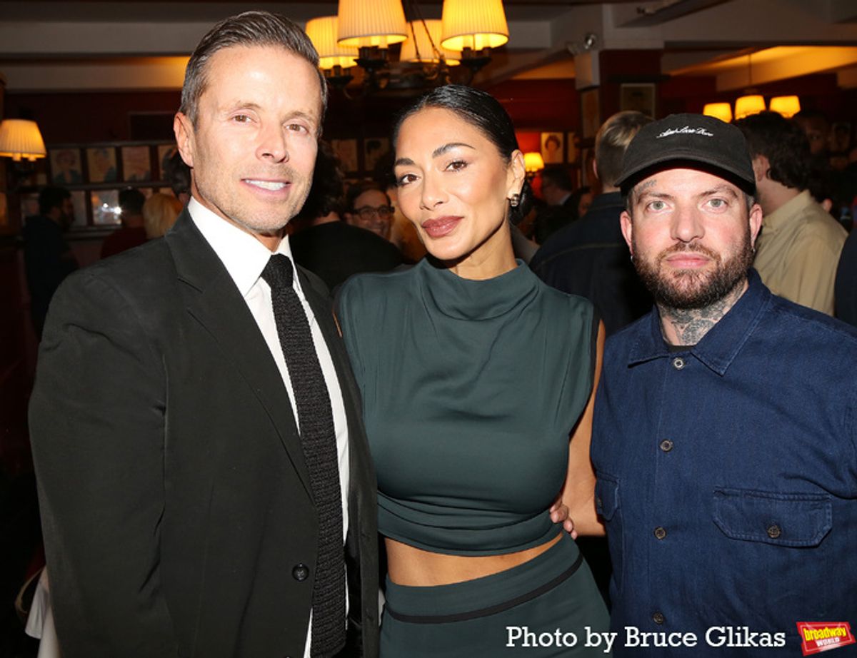 CAA Head of Theatre Joe Machota, Nicole Scherzinger and Jamie Lloyd at 