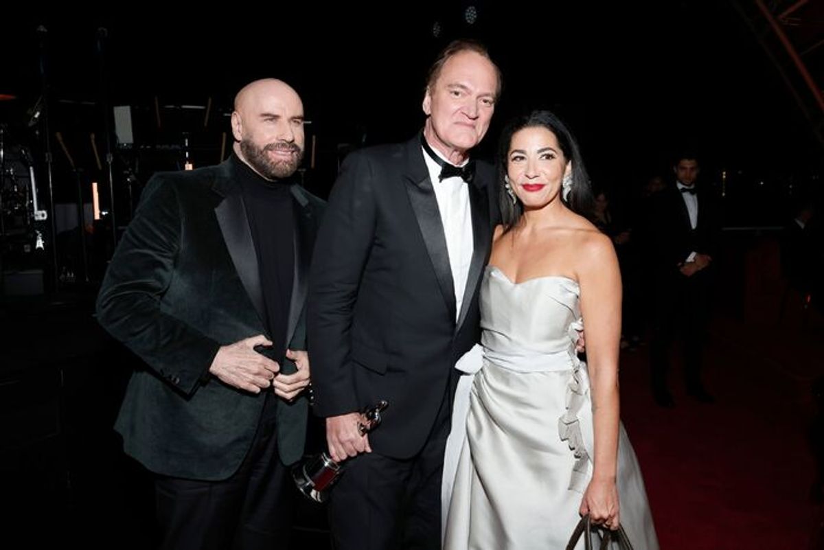 John Travolta, Quentin Tarantino, and Amy Homma, Director and President, Academy Museum at 