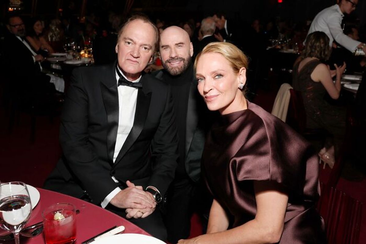 Quentin Tarantino, John Travolta, and Uma Thurman  at 