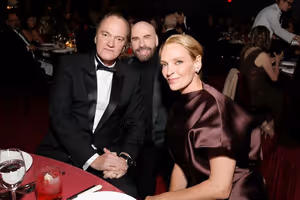 Quentin Tarantino, John Travolta, and Uma Thurman  Photo
