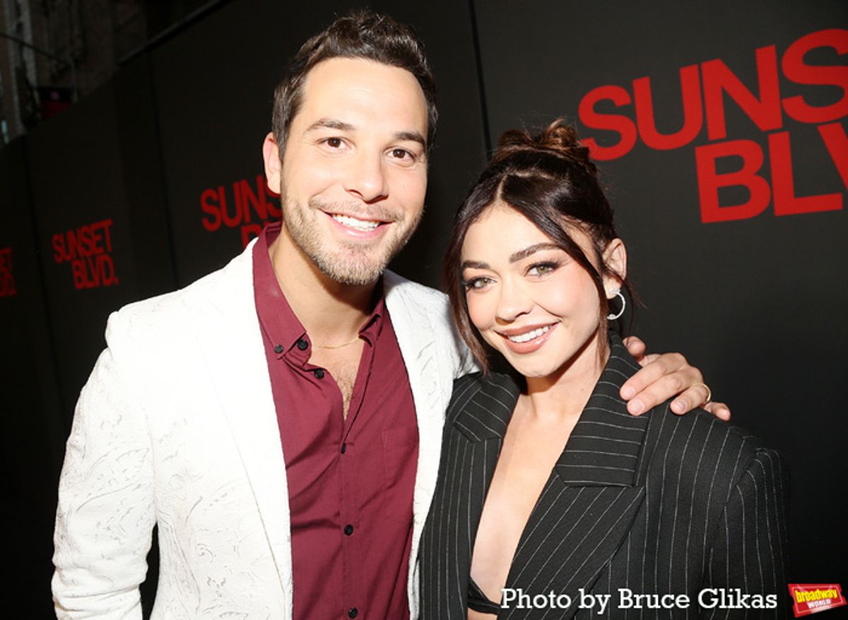 Skylar Astin and Sarah Hyland at 