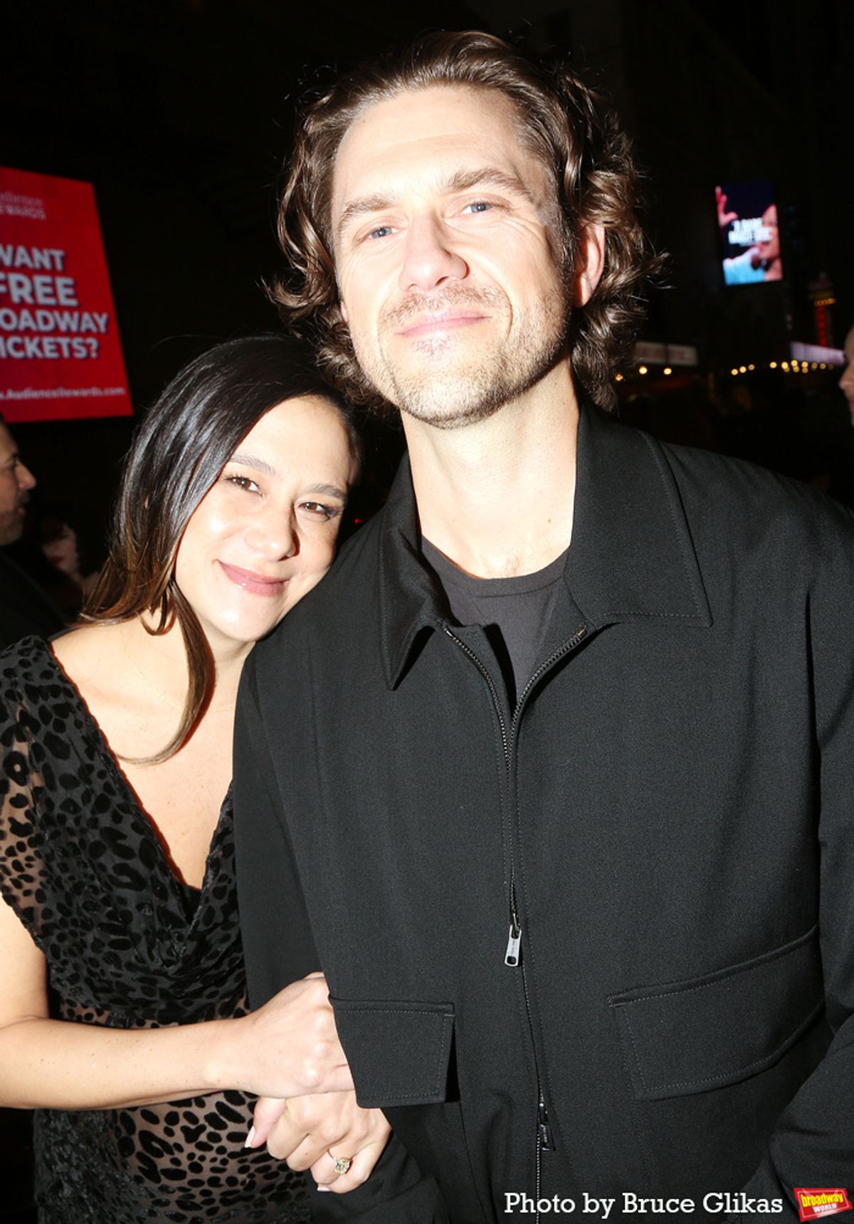 Ericka Hunter and Aaron Tveit  at 