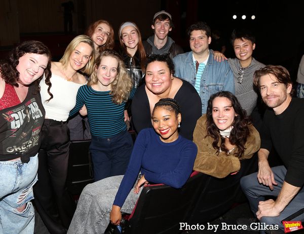 Jess Weixler poses with The Cast of 