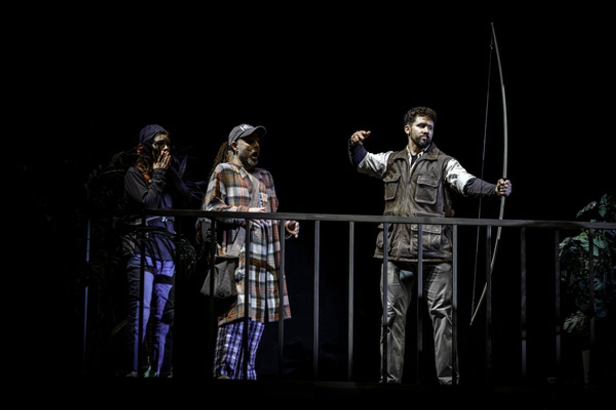 Amy B. Marsalis, Maya Fullard, Russell Saylor, and Ryan Patrick Kearney in  THE HOBBIT at Pittsburgh Public Theater. Photo by Maranie R. Staab at 