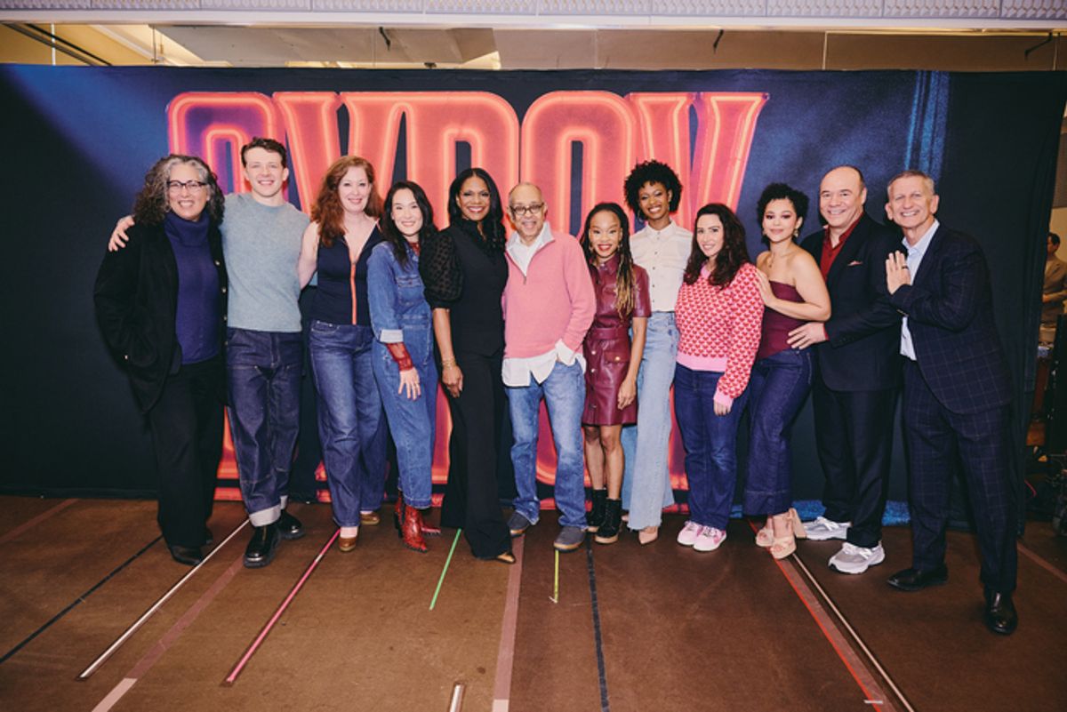 The cast and creative team of GYPSY with Tom Kirdahy and Mara Isaacs at 