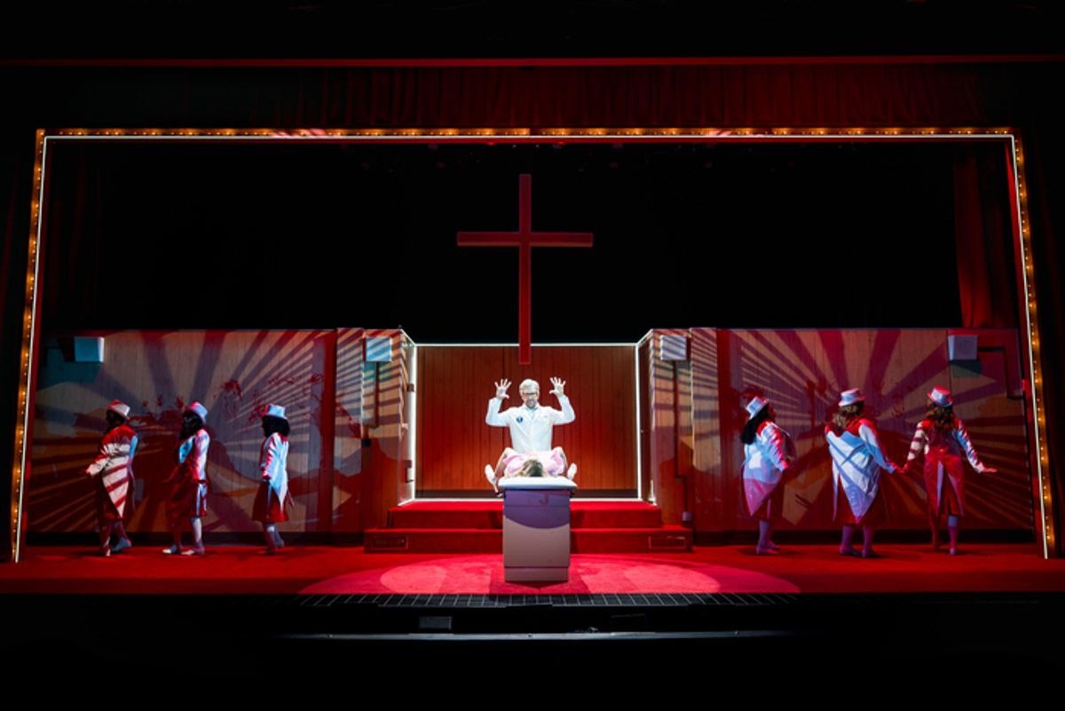 Andy Karl, Alyse Alan Louis, and the cast at 