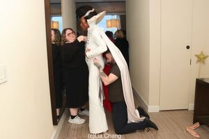 Caitlin Molloy and Daniel Scott Mortensen put the final touches on André De Shields in his Wiz costume. @ BroadwayWorld Caitlin Molloy and Daniel Scott Mortensen put the final touches on André De Shields Photo