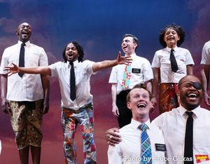 John Eric Parker, PJ Adzima, Derrick Williams & the cast of "The Book of Mormon" @ BroadwayWorld John Eric Parker, PJ Adzima, Derrick Williams & the cast of "The Book of Mormon" Photo