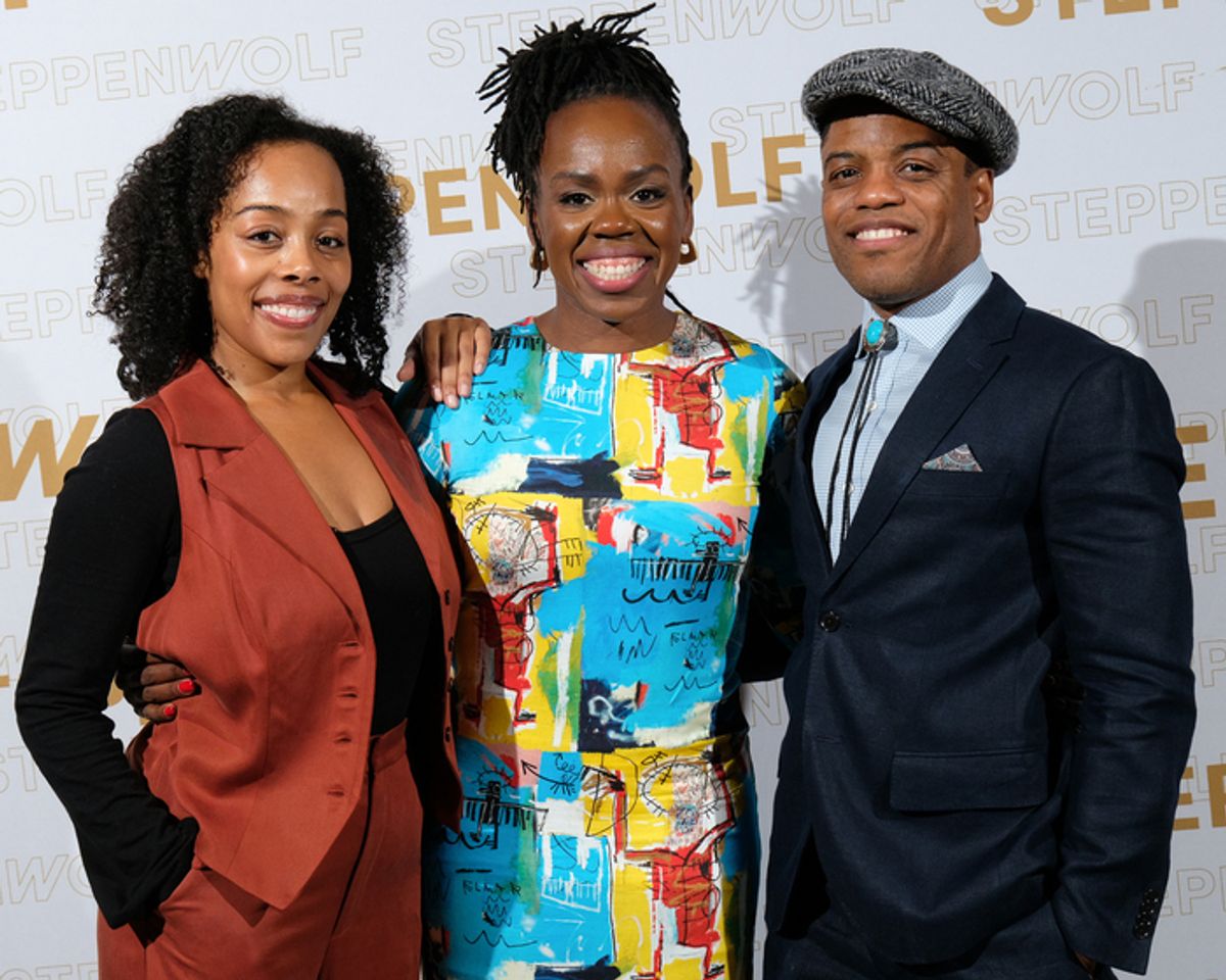 Brittany Bradford, Playwright Ngozi Anyanwu and ensemble member Jon Michael Hill at 