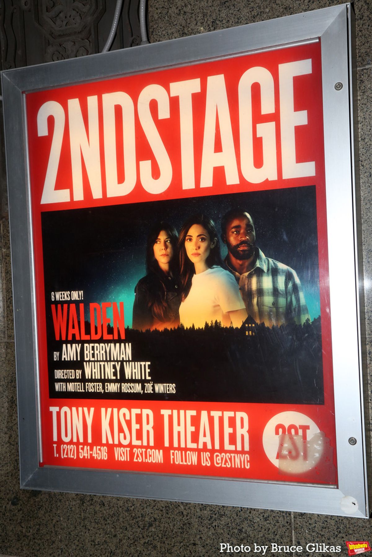 Signage at The Second Stage Tony Kiser Theater at 
