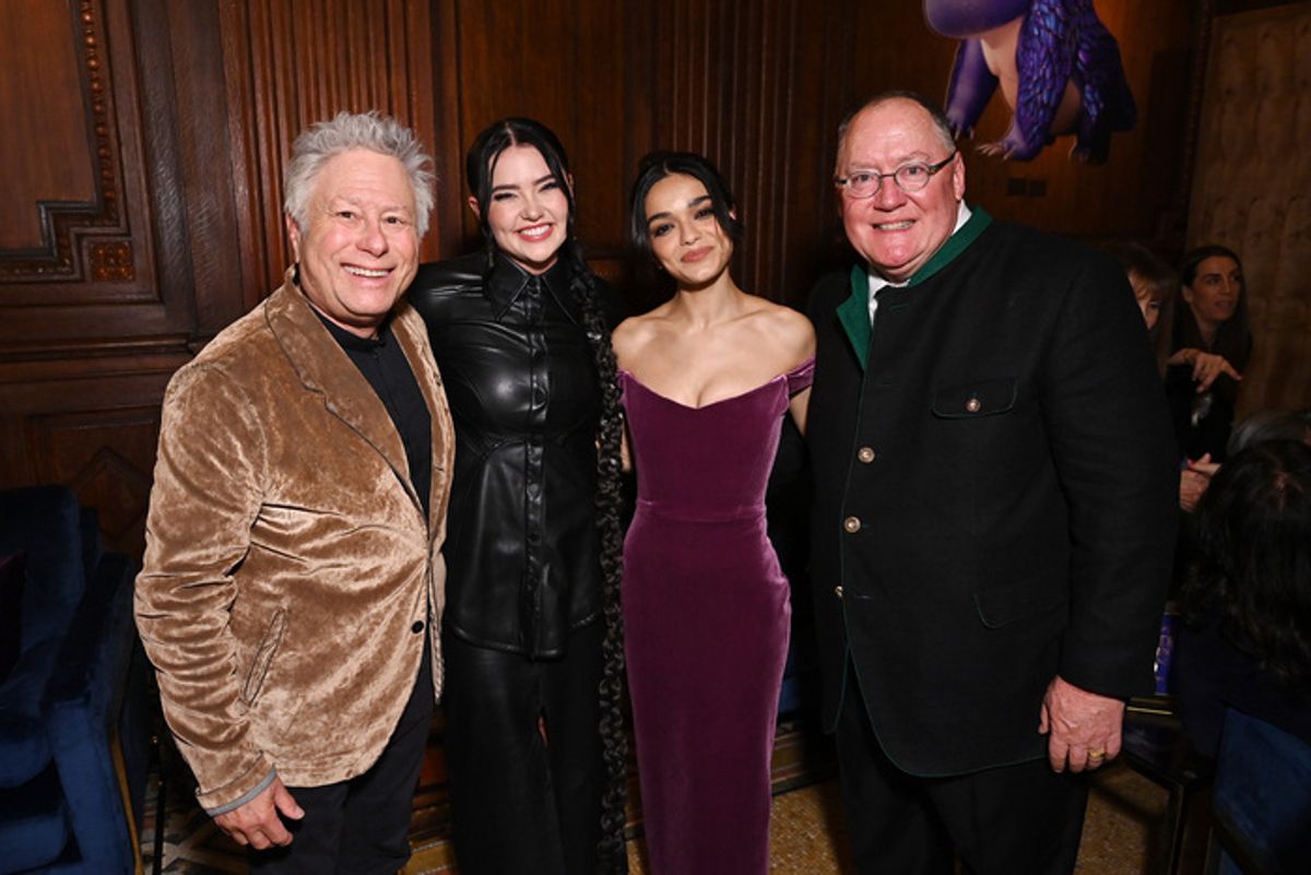 Alan Menken, Lauren Spencer Smith, Rachel Zegler, and John Lasseter at 