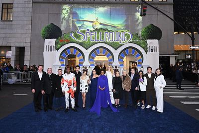 David Ellison, John Lasseter, Nathan Lane, Tituss Burgess, Javier Bardem, Rachel Zegl Photo