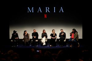 Ed Lachman, Massimo Cantini Parrini, Pamela Goldammer, Angelina Jolie, Pablo Larraín Photo