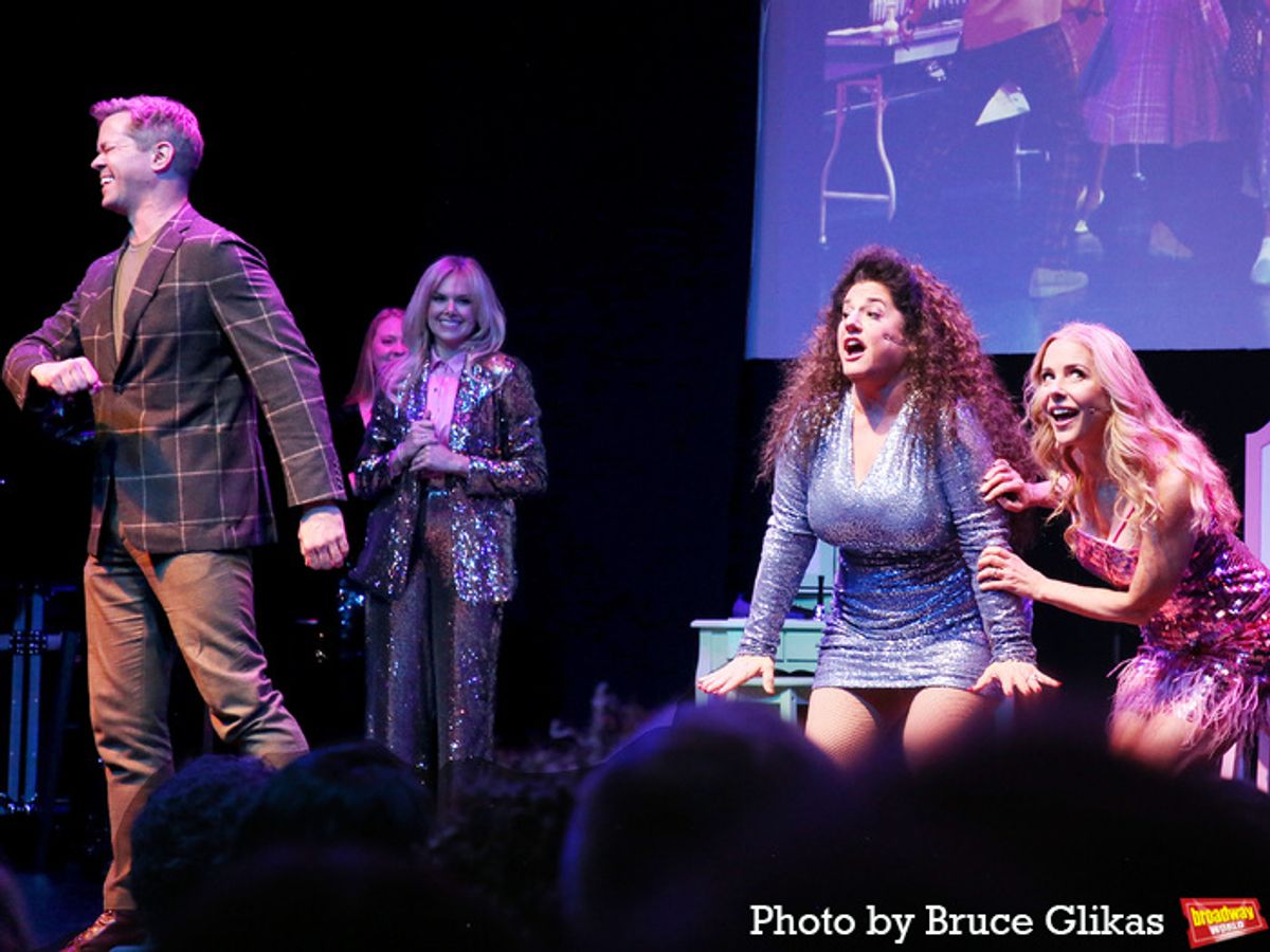 Andrew Rannells with Laura Bell Bundy, Marissa Jaret Winokur and Kerry Butler at 