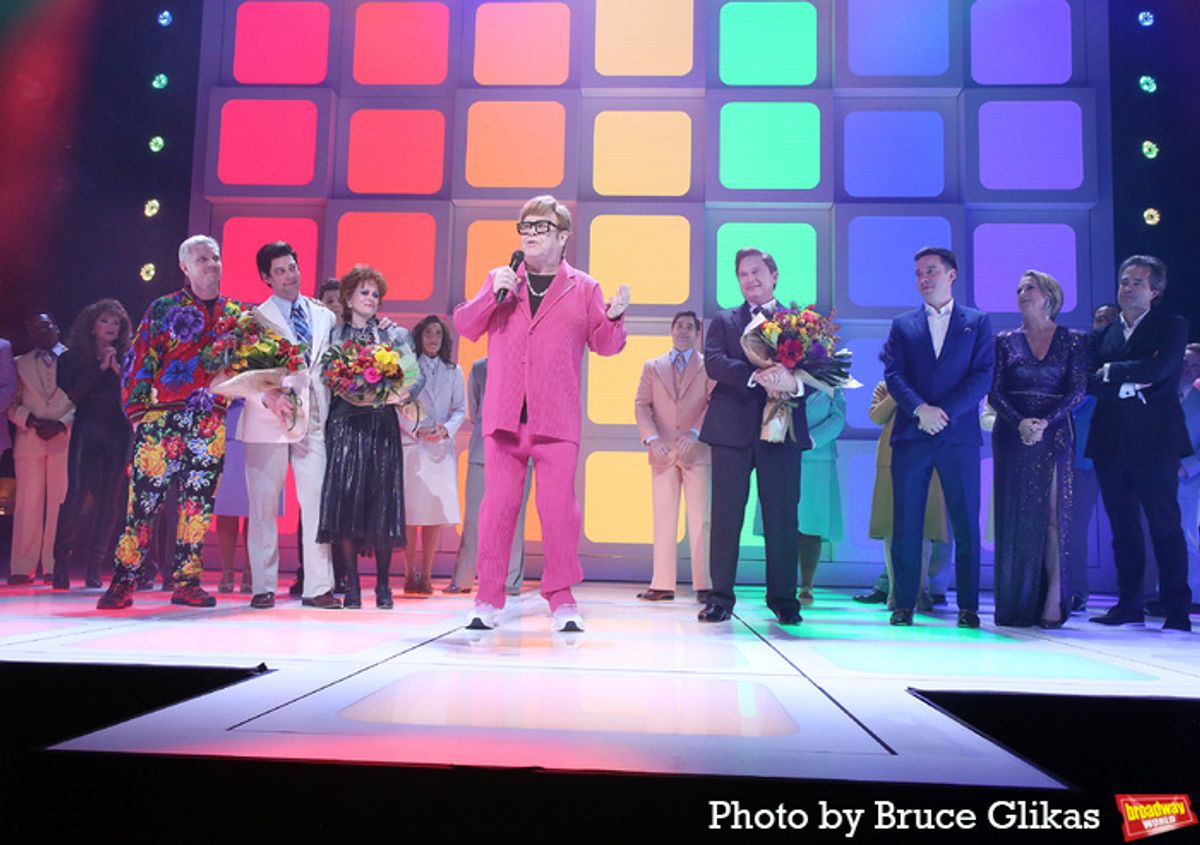 Jake Shears, Christian Borle, Katie Brayben, Elton John, Michael Cerveris, James Graham, Lynne Page, Rupert Goold & The Cast of 'Tammy Faye: The Musical' at 