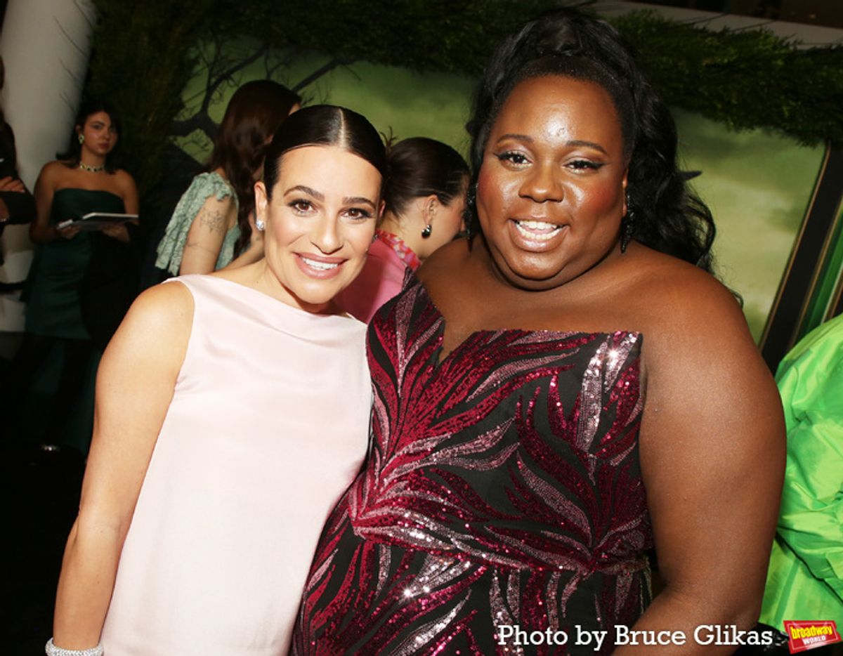 Lea Michele and Alex Newell at 