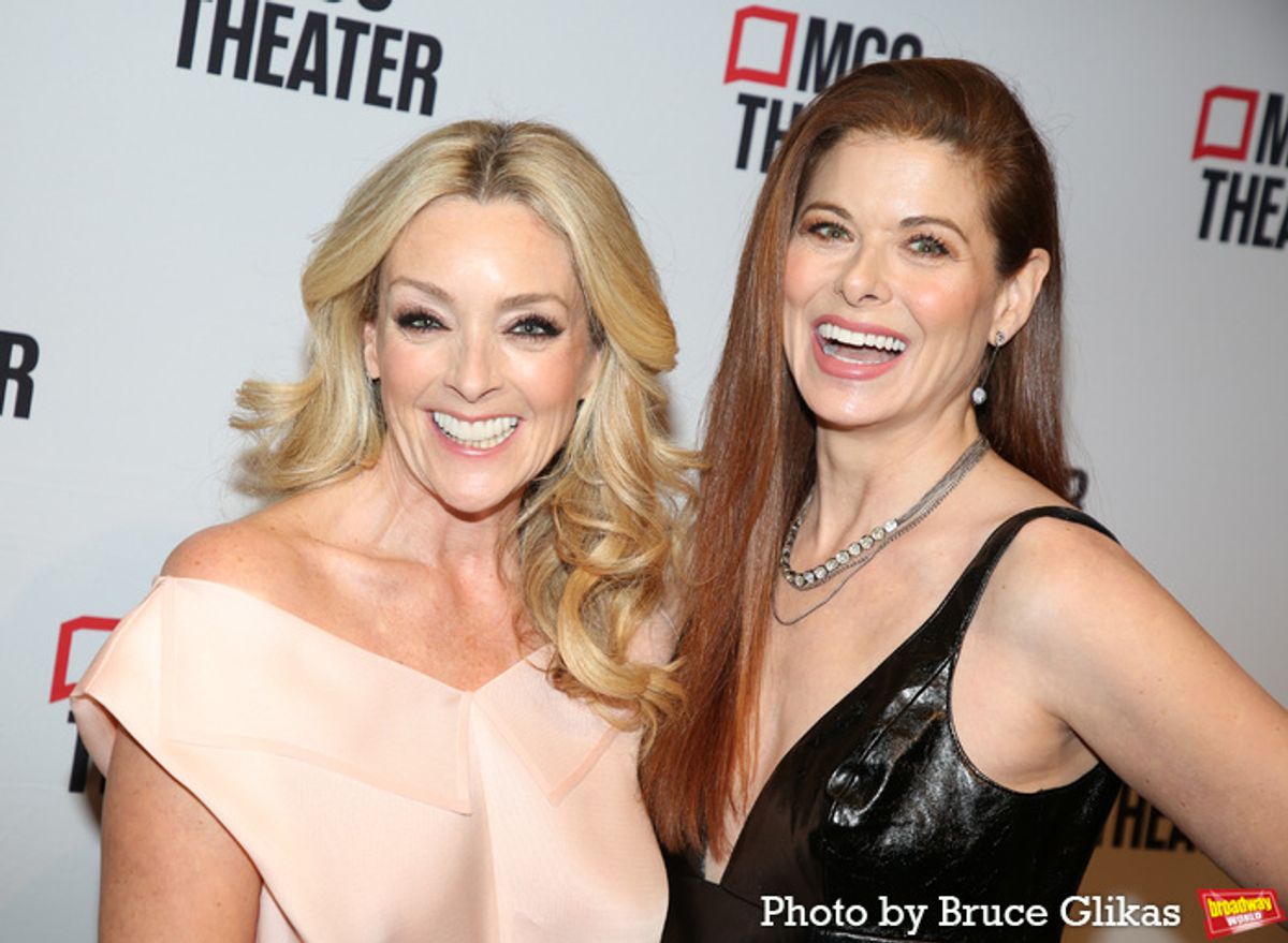 NEW YORK, NEW YORK - NOVEMBER 18: Jane Krakowski and Debra Messing pose at the opening night of 'Shit.Meet.Fan.' at MCC Theater on November 18, 2024 in New York City. (Photo by Bruce Glikas/WireImage) at 