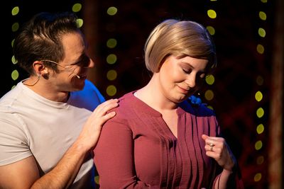 Adam DelMedico (GEORGE) and Lily Garnett (GRETA) in THE RED STRING.  Photo Credit: Ki Photo
