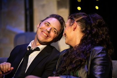 Adam DelMedico (GEORGE) and Lern Morrison (NESSA) in THE RED STRING.  Photo Credit: K Photo