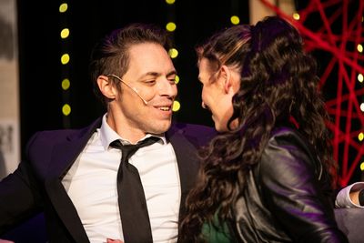 Adam DelMedico (GEORGE) and Lern Morrison (NESSA) in THE RED STRING.  Photo Credit: K Photo