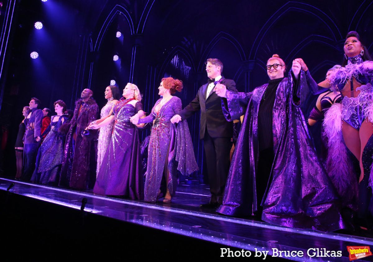 Taurean Everett, Michelle Williams, Megan Hilty, Jennifer Simard, Christopher Sieber, Josh Lamon & The Cast of 'Death Becomes Her' at 