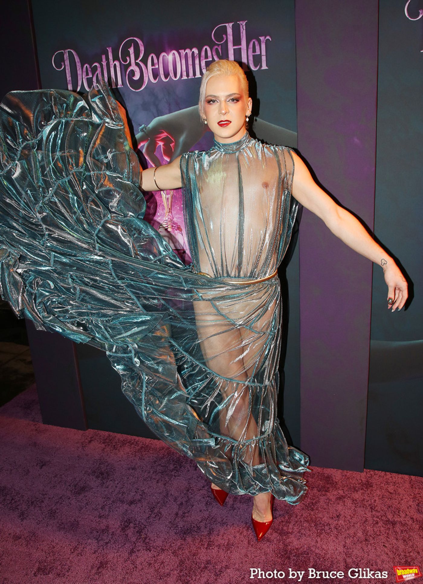 Photos: Cast & Creative Team of DEATH BECOMES HER Walk the Opening Night Purple Carpet  Image