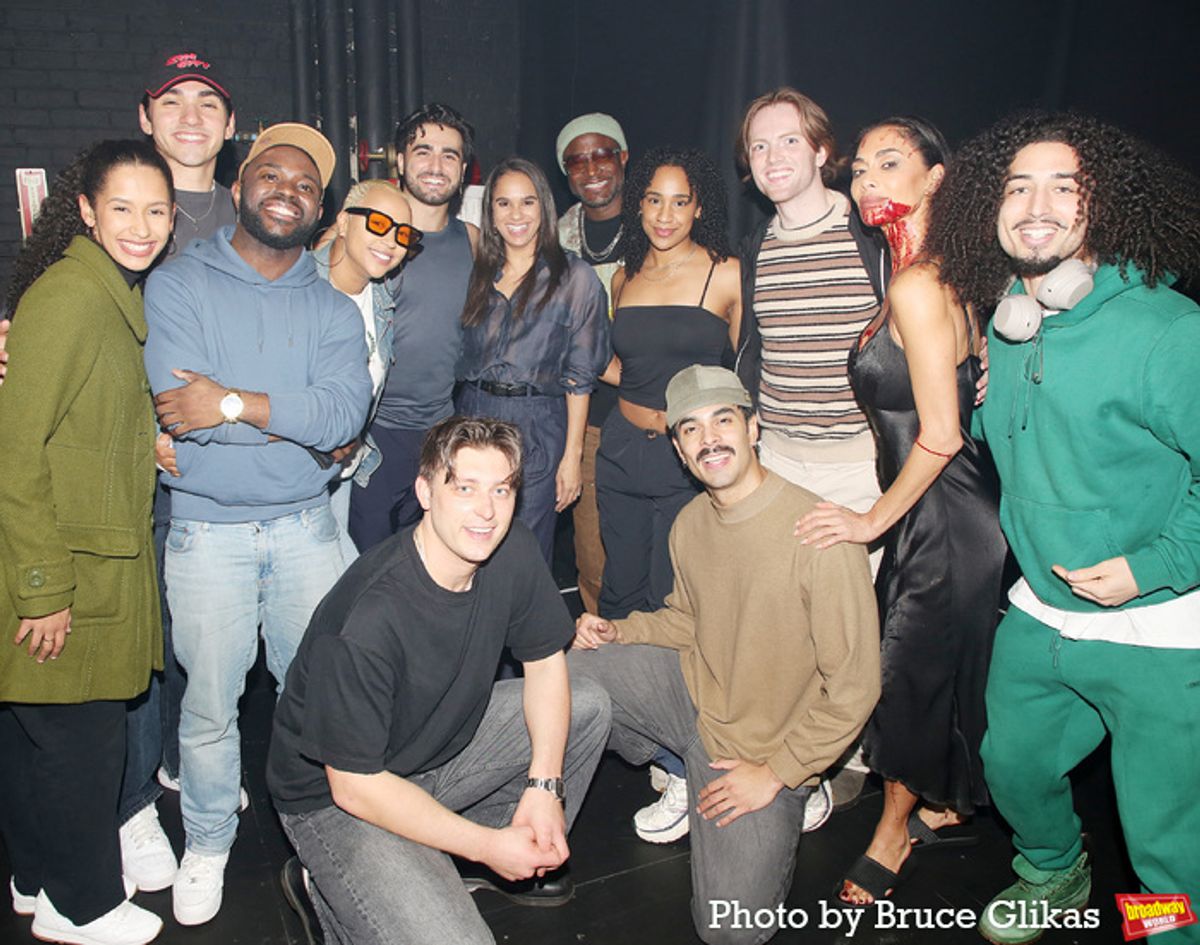 Misty Copeland, Taye Diggs pose with Tom Francis, Nicole Scherzinger & The Cast of 'Sunset Boulevard' at 