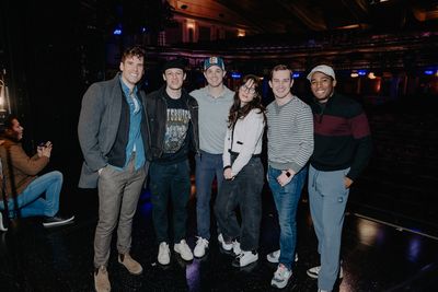 Zooey Deschanel and Jonathan Scott  Visit Back to the Future on Broadway  Photo