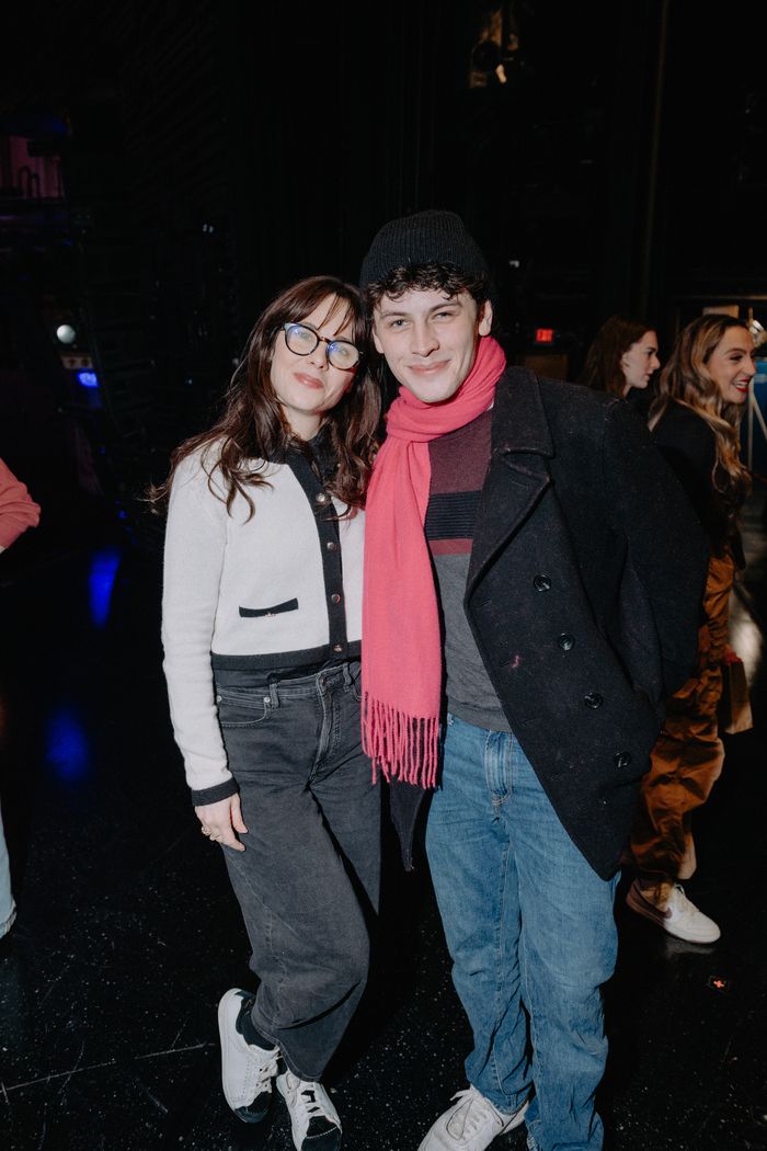 Photos: Zooey Deschanel and Jonathan Scott Visit BACK TO THE FUTURE on Broadway — photo 5 of 9