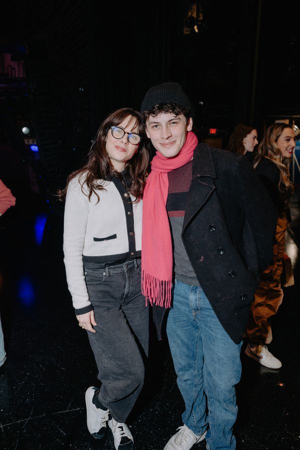 Zooey Deschanel and Jonathan Scott  Visit Back to the Future on Broadway  Photo