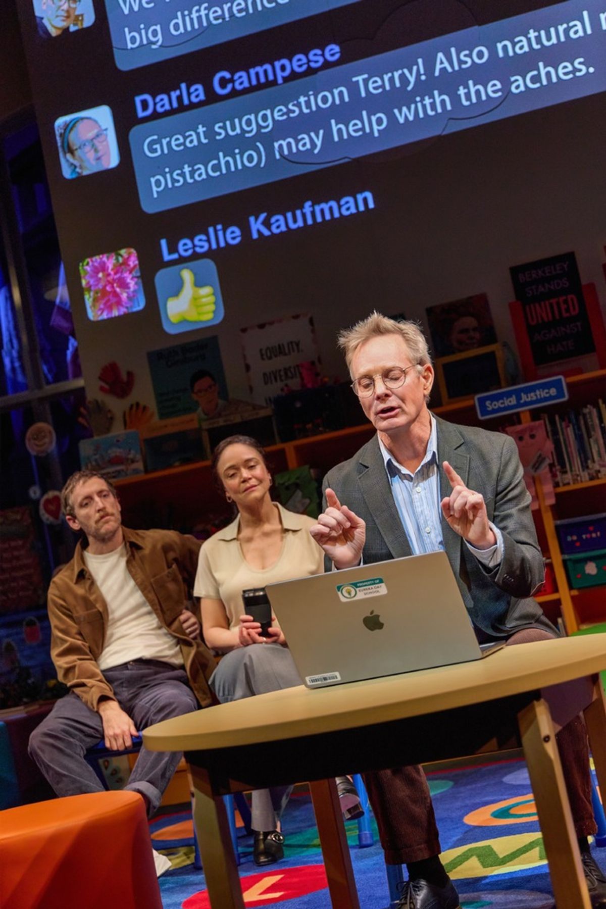 Thomas Middleditch, Amber Gray, and Bill Irwin at 