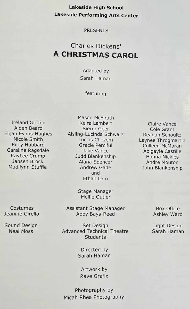 Review: CHARLES DICKENS' A CHRISTMAS CAROL at Lakeside High School Review: CHARLES DICKENS' A CHRISTMAS CAROL at Lakeside High School Image