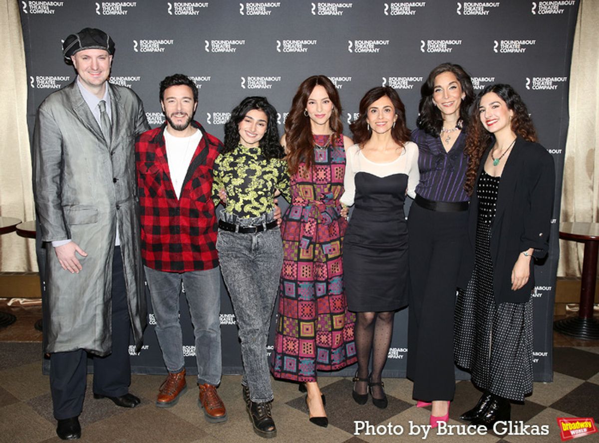 Director Knud Adams, Hadi Tabbal, Ava Lalezarzadeh, Tala Ashe, Marjan Neshat, Pooya Mohseni and Playwright Sanaz Toossi  at 