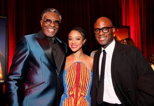 HOLLYWOOD, CALIFORNIA - DECEMBER 09: (L-R) Keith David, Tiffany Boone and Barry Jenkins attend the world premiere of Disney's Mufasa: The Lion King at the Dolby Theatre in Hollywood, California on December 09, 2024. (Photo by Rodin Eckenroth/Getty Images for Disney) @ BroadwayWorld HOLLYWOOD, CALIFORNIA - DECEMBER 09: (L-R) Keith David, Tiffany Boone and Barry Jenki Photo