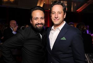 HOLLYWOOD, CALIFORNIA - DECEMBER 09: (L-R) Lin-Manuel Miranda and David Greenbaum, President, Disney Live Action and 20th Century Studios attend the world premiere of Disney's Mufasa: The Lion King at the Dolby Theatre in Hollywood, California on December 09, 2024. (Photo by Rodin Eckenroth/Getty Images for Disney) @ BroadwayWorld HOLLYWOOD, CALIFORNIA - DECEMBER 09: (L-R) Lin-Manuel Miranda and David Greenbaum, Pr Photo