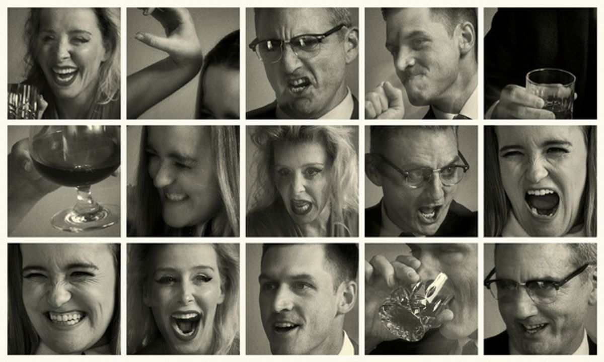 The cast of Edward Albee''s Who''s Afraid of Virginia Woolf? at 