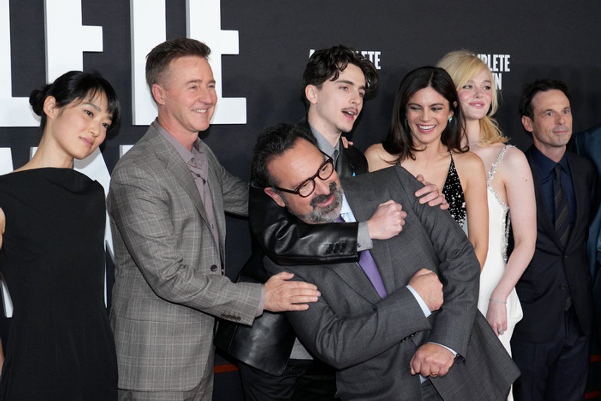 Eriko Hatsune, Edward Norton, James Mangold, Timothée Chalamet, Monica Barbaro, Elle Fanning and Scoot McNairy at 